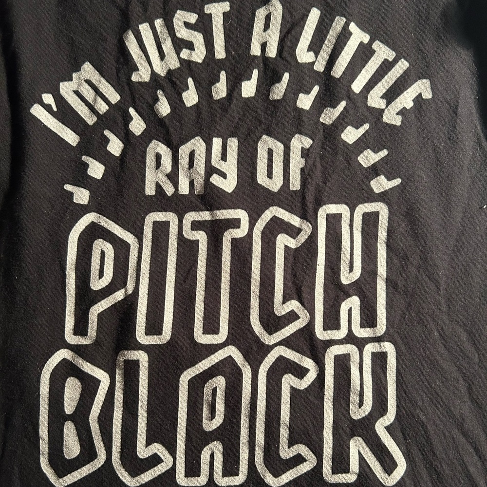 Black “Just a ray of pitch black” T-Shirt